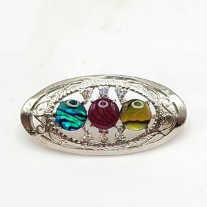 Heathergems Celtic Brooch Pin,  silvertone